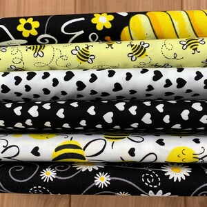 COTTON Bundles - 6 fabric 1/2 yard pieces - What's the Buzz