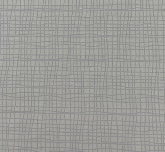 495 COTTON Fabric White Background With Light Gray Mesh Pattern