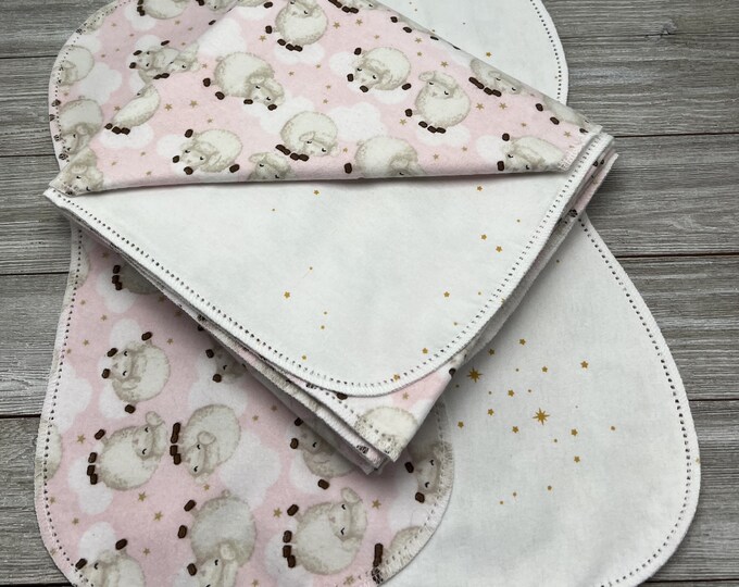 Hemstitch Flannel Baby Blanket Ready to Crochet Around Borders Double