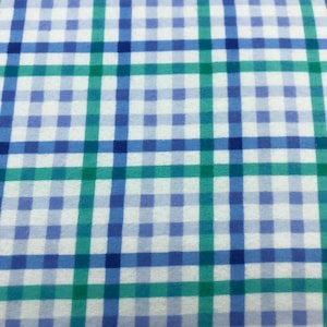 234 Flannel fabric blue and green plaid sold by the yard