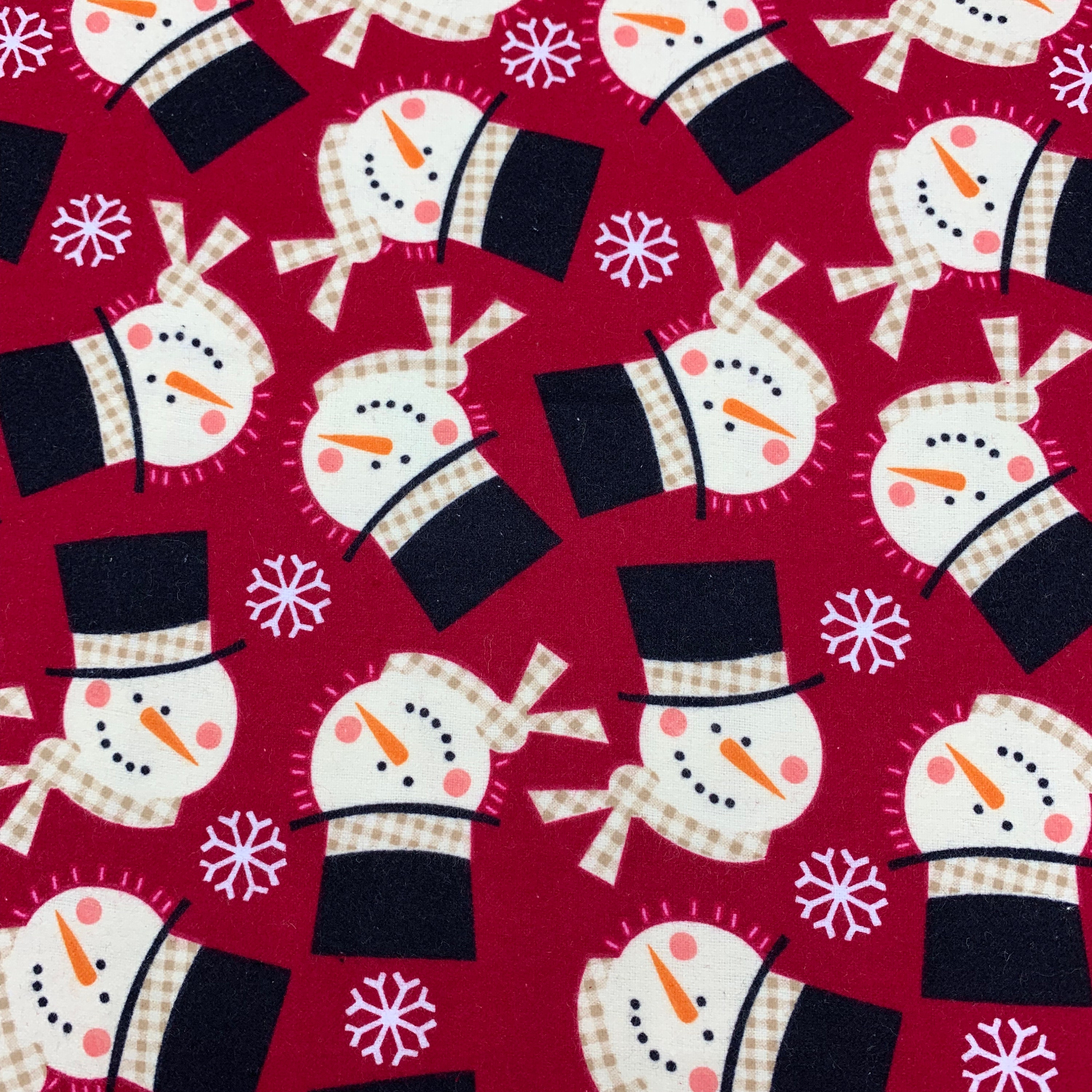 334 Flannel fabric Christmas red background with tossed | Etsy