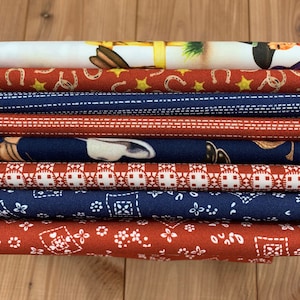 COTTON Bundles - 8 fabric 1/2 yard pieces - Rodeo Cowboy collection