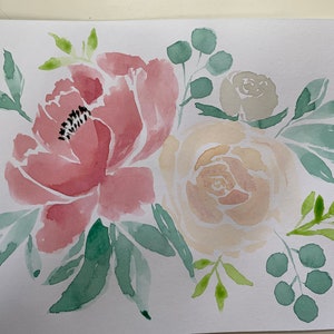Verschiedene Floral Aquarell Karten