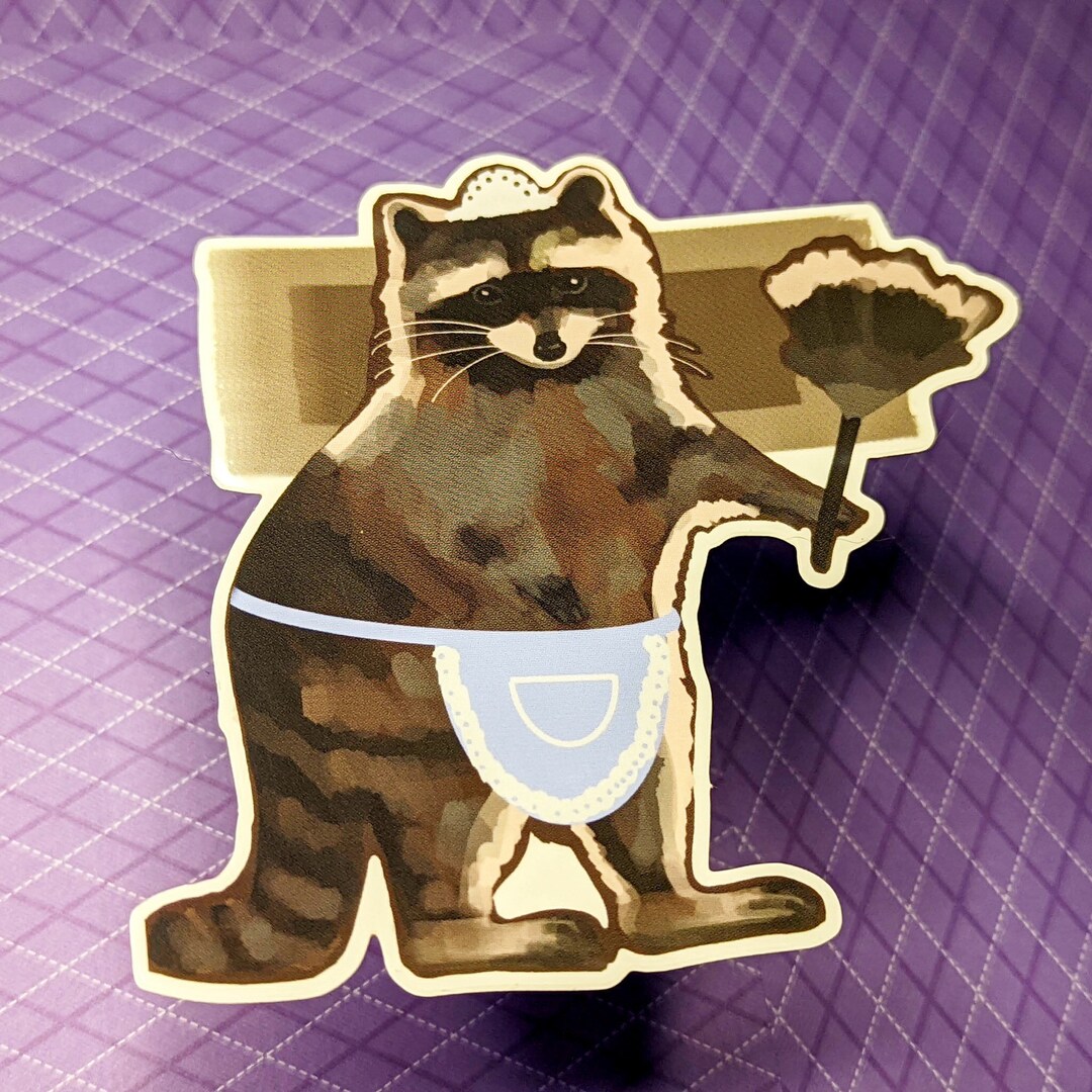 Rascal Clean Sticker Raccoon Cleaner Clear Sticker - Etsy