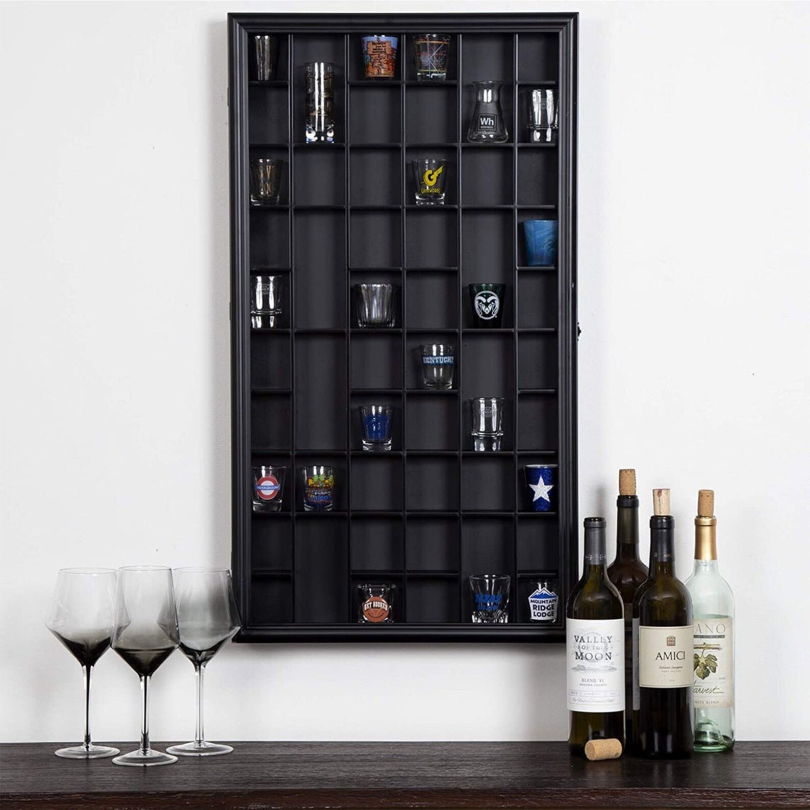 Large 17x32 Black Shot Glass Display Case Etsy
