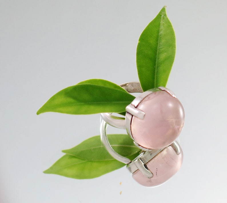 Rose Quartz Silver Ring