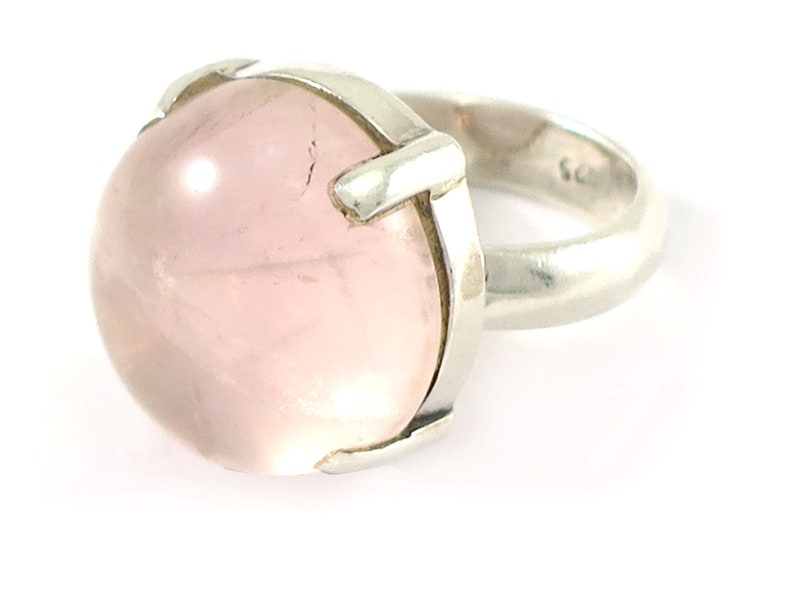 Rose Quartz Silver Ring
