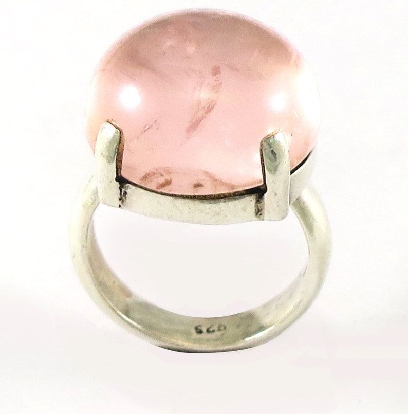 Rose Quartz Silver Ring