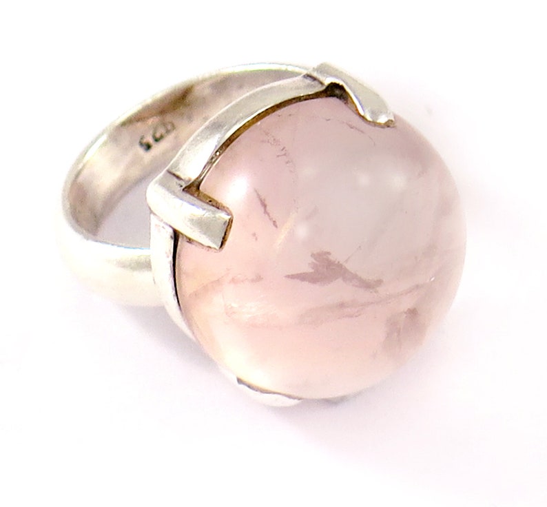 Rose Quartz Silver Ring