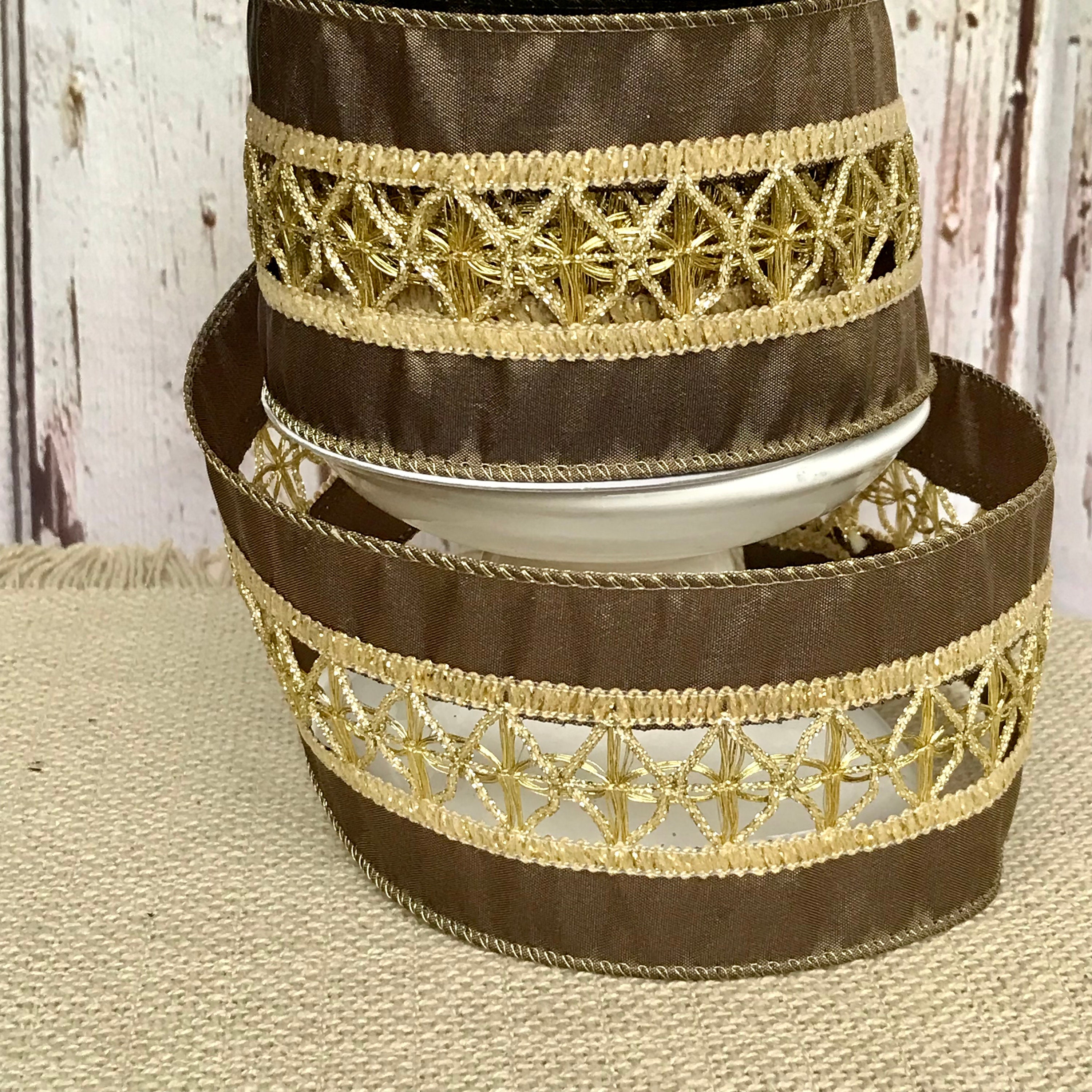 Metallic Brown Gold Ribbon2.5 inch Christmas RibbonFall Etsy