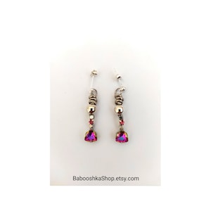 Fuchsia crystal earrings