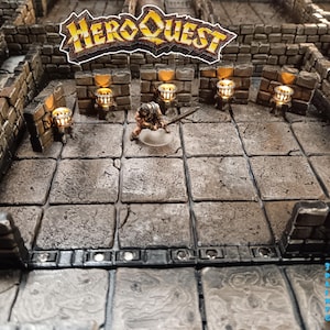 HeroQuest Dungeon LED Wall Torches - Hand Painted 3D Accessory