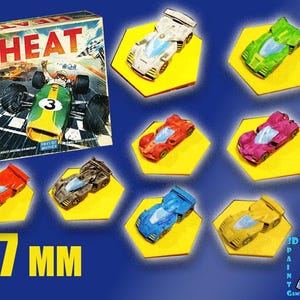 Set of 8 F1 cars for Heat: Pedal to the Metal – Hand-painted 3D printed miniatures – Board game accessory