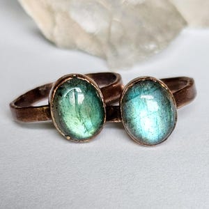 Labradorite Custom Ring, Copper Electroformed Ring, Boho Labradorite Ring