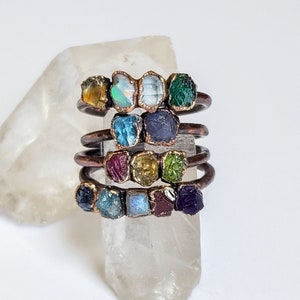 Raw Birthstone Ring Etsy