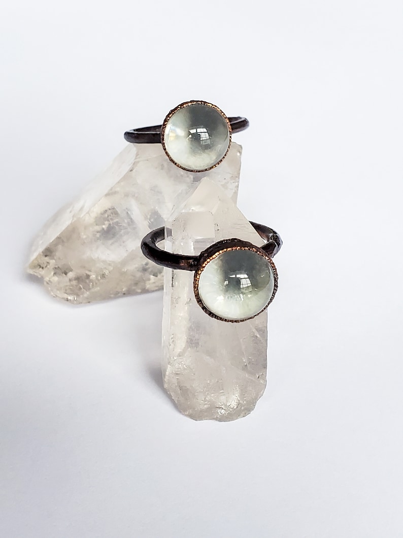 Crystal Ball Ring, Clear Quartz Sphere Ring, Copper Electroformed Ring ...