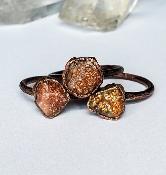 Raw sunstone stacking ring Raw sunstone stacking ring