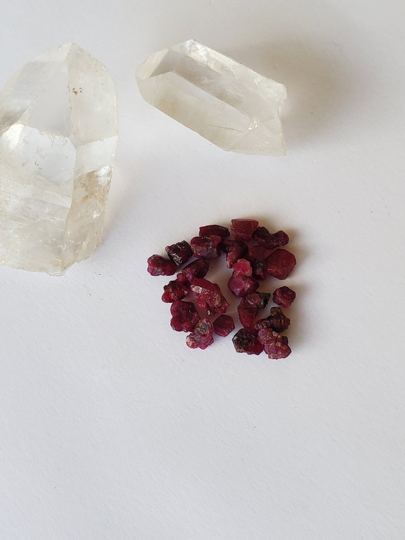 Copper Electroformed Ring Raw Ruby Triple Stone Custom Ring Raw Stone Ring