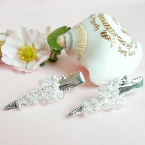 Bridal Crystal Hair Clips Rhinestone Sparkly Hair Clips Prom Etsy