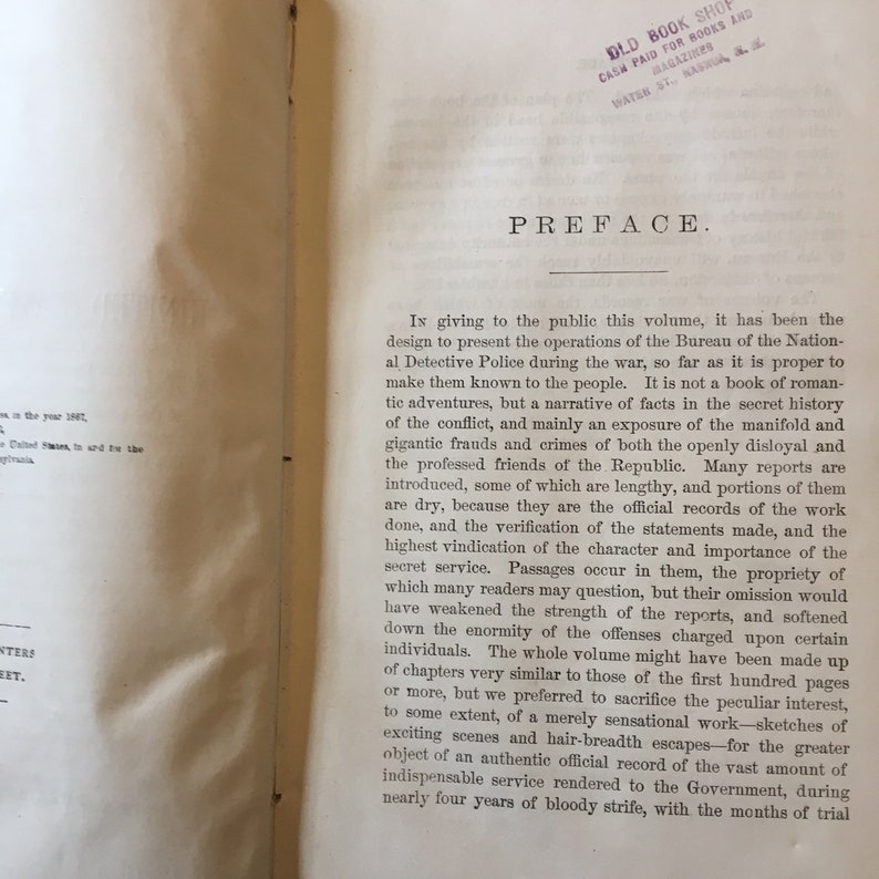 History of the United States Secret Service L.C. Baker 1867 Etsy