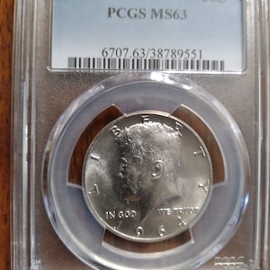 PCGS Kennedy Half Dollar 1964 MS-63 90% Silver