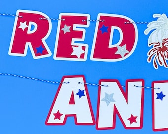 Red White and Two Banner, Our Little Firecracker Banner, Patriotic Birthday Banner, 4th of July Birthday Banner, Birthday Decorations