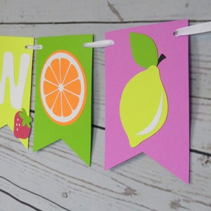 Twotti Frutti Birthday Banner, Twotti Fruitti Highchair Banner, Tutti ...