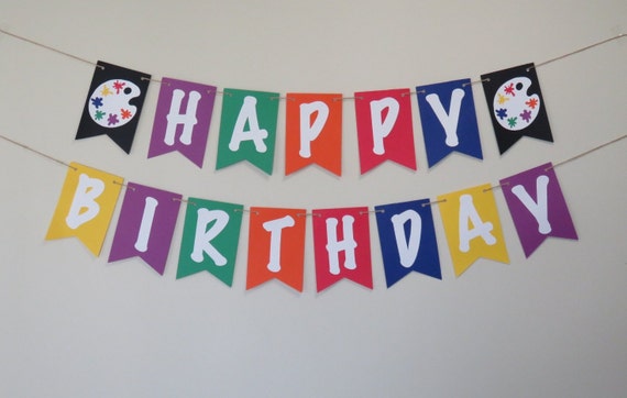 Happy Birthday Paint Party Banner