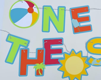 One in the Sun Banner, Sunshine Summer First Birthday Banner, Beach Birthday Banner, First Birthday Decorations