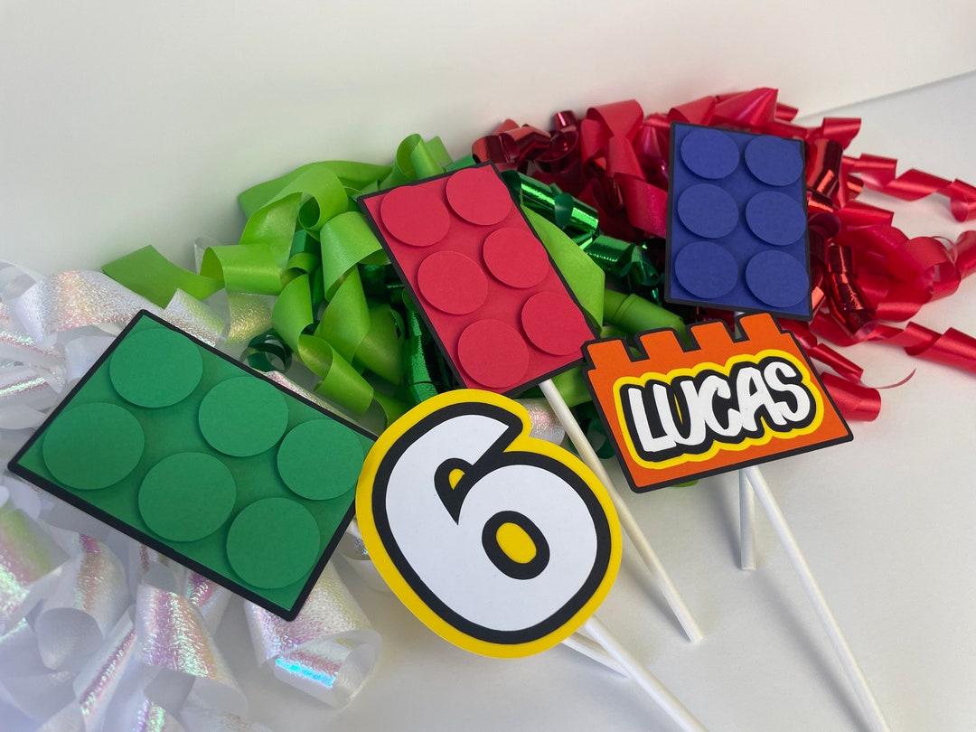 Building Block Cupcake Toppers, Building Brick Cupcake Topper, Block