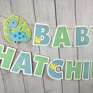 Hatching Soon Dinosaur Baby Shower Banner, Baby Boy Dinosaur Baby Shower Sign, Dinosaur Baby Shower Decorations