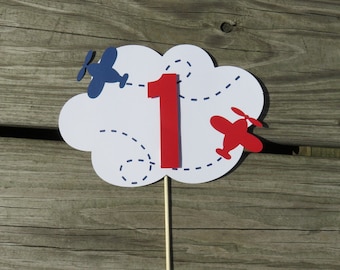 Plane Birthday Cake Topper, Airplane Cake Topper, First Birthday Smash Cake, Time Flies Birthday Decorations, Time Flies Cake Topper