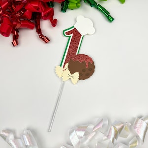 Little Meatball Cake Topper, Our Little Meatball is One Birthday, Meatball Birthday Decorations