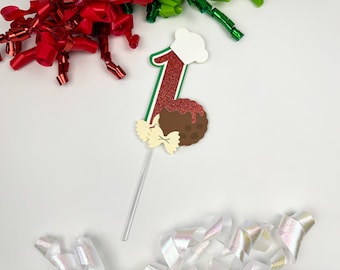 Little Meatball Cake Topper, Our Little Meatball is One Birthday, Meatball Birthday Decorations