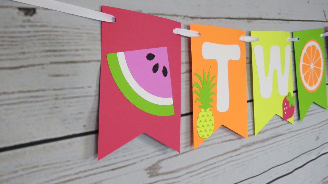 Twotti Frutti Birthday Banner Twotti Fruitti Highchair - Etsy