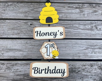 Bumble Bee Birthday Door Sign, Fun to Bee One, Bee Birthday Banner, Bee-Day Banner, Happy Bee Day, Bumble Bee Decorations, Bees