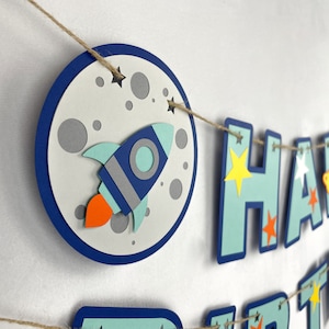 Two the Moon Birthday Banner, Space Birthday Banner, Rocketship Birthday, Outerspace Birthday, First Trip Around the Sun, First Birthday