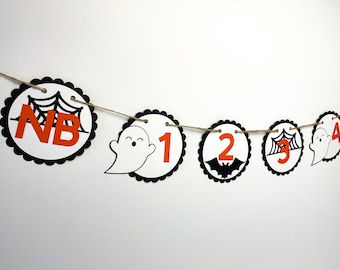Spooky One Photo Banner, Spooky One Boy Halloween First Birthday Photo Milestone Banner, Halloween Spooky Photo Banner, Spooky Month Banner