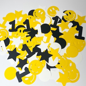 One Happy Dude Confetti, Smiley Face Birthday Confetti, Two Cool Confetti, Happy Dude Party Decorations
