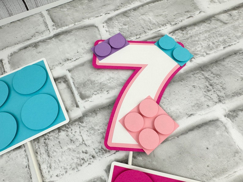 Building Block Centerpiece Sticks, Building Brick Centerpiece, Girl ...