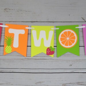 Twotti Frutti Birthday Banner, Twotti Fruitti Highchair Banner, Tutti ...