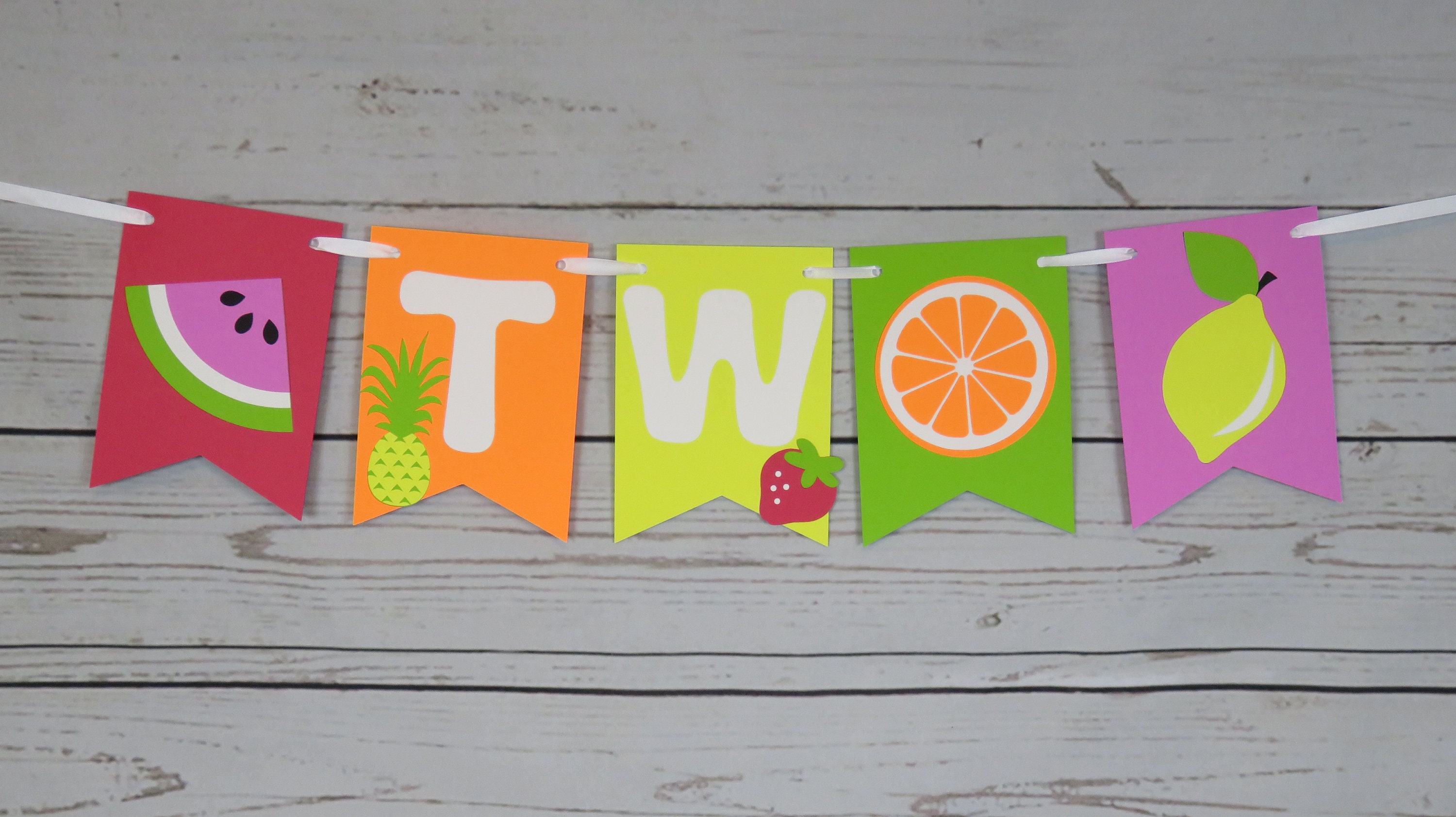 Twotti Frutti Birthday Banner Twotti Fruitti Highchair - Etsy