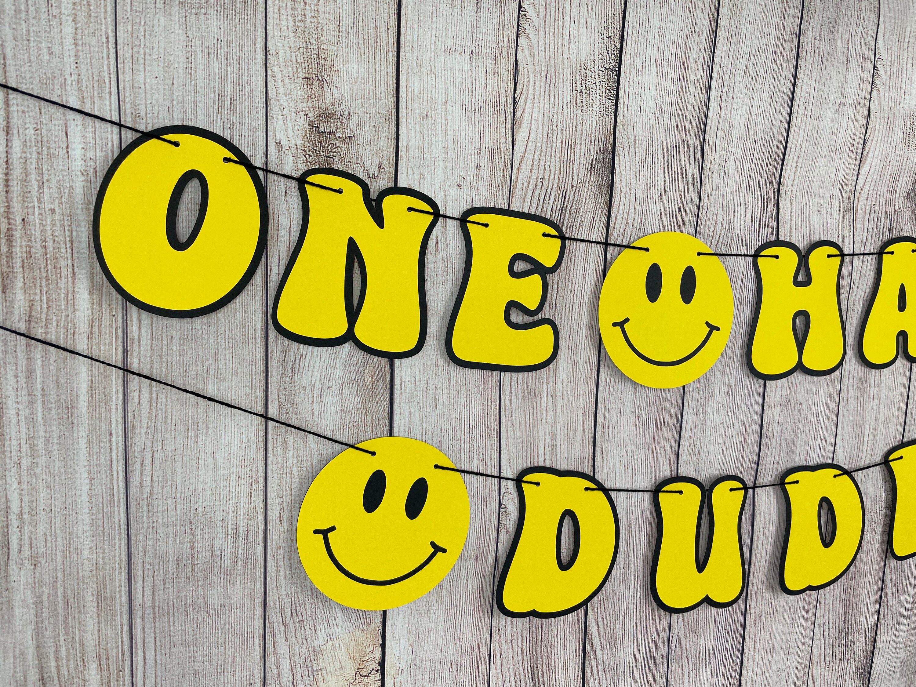 One Happy Dude Banner, Smiley Face Banner, One Cool Dude First Birthday ...