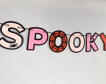 Spooky One Birthday Banner, Spooky Banner, Halloween First Birthday, One Spooky Babe, Two Spooky, First Birthday