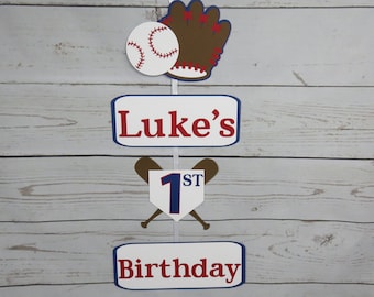 Baseball Birthday Door Sign Banner, Name Birthday Sign, Baseball Banner, First Birthday, Sports Birthday, Baseball Party