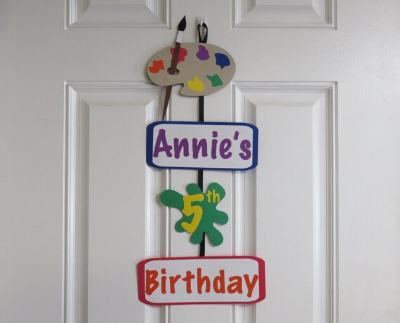 Art Party Birthday Door Sign, Paint Splatter Decorations, Paint Party Birthday, Art Birthday, Paint Birthday Banner, Painting Party