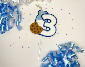 Milk and Cookies Cake Topper, Sweet One Cookie First Birthday, Two Sweet Cake Topper