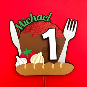 Little Meatball Cake Topper, Italian Birthday Cake Topper, Our Little Meatball Cake Topper, Baby Shower Cake, First Birthday Decorations