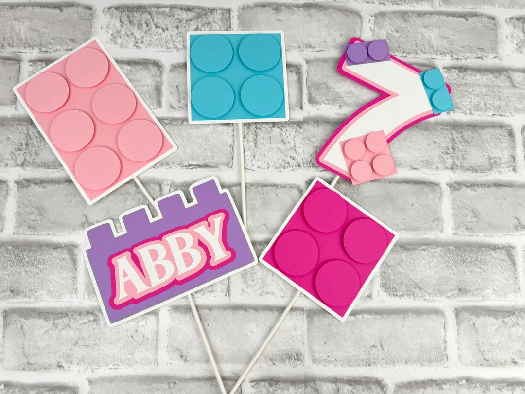 Building Block Centerpiece Sticks, Building Brick Centerpiece, Girl ...