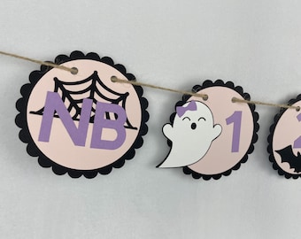 Spooky One Photo Banner, Halloween First Birthday Photo Milestone Banner, Pastel Halloween Spooky Photo Banner, Spooky Month Banner